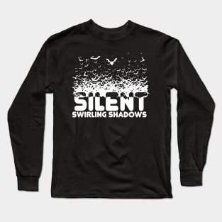 bats swarm Gift Halloween Cool Bats Silent Shadows Long Sleeve T-Shirt